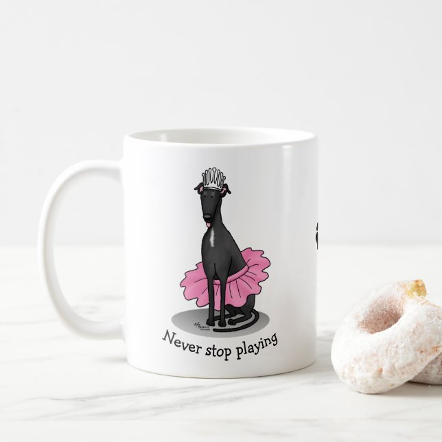 Mug Ballet Ballerina Princesse Greyhound Chig (noir) (Avec donut)