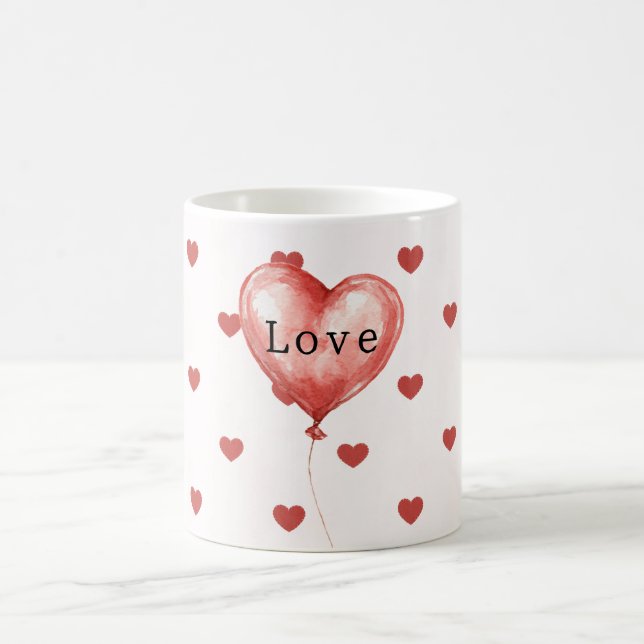 Mug Ballon Cœurs Rouges  (Centre)