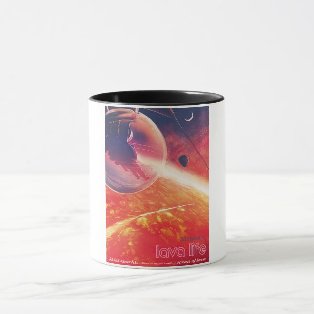 Mug Ballon d'air extrèmement chaud sur un paysage infe (Centre)