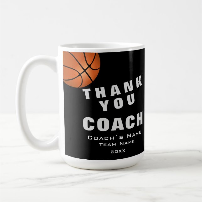 Mug Ballon de Basket Merci Coach  (Gauche)