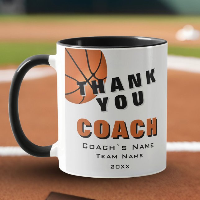 Mug Ballon de Basket Merci Coach  (Créateur téléchargé)