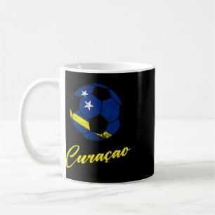 Mug Ballon de football de Curaçao,curacao,drapeau de C