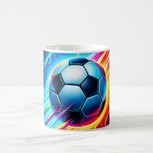 Mug Ballon de football électrique futuriste éclair