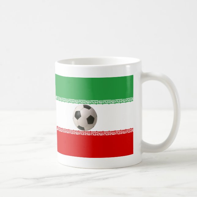 Mug Ballon de football en 3D avec drapeau iranien (Droite)