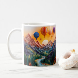 Mug Ballons à air chaud de montagne imprimés en 3D