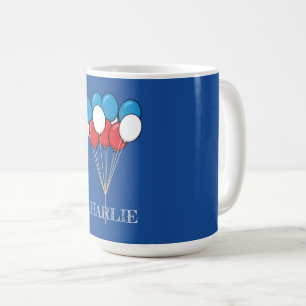 Mug Ballons bleu blanc rouge patriotique   Personnalis