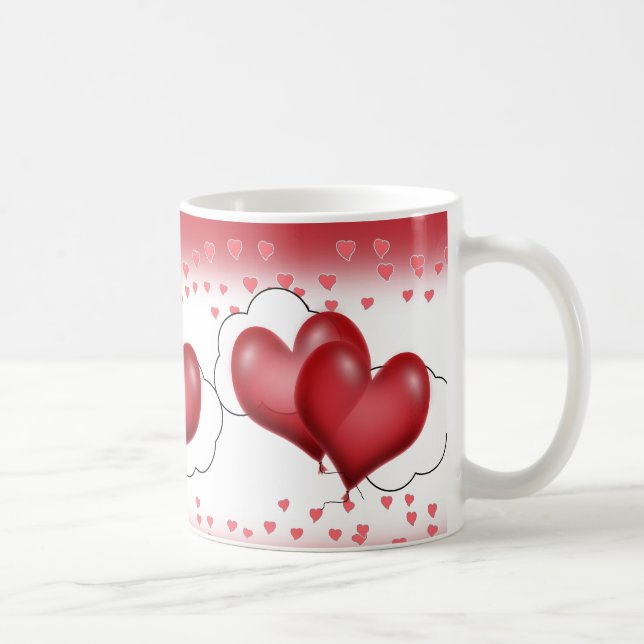 Mug Ballons Coeurs Avec Petits Coeurs (Droite)