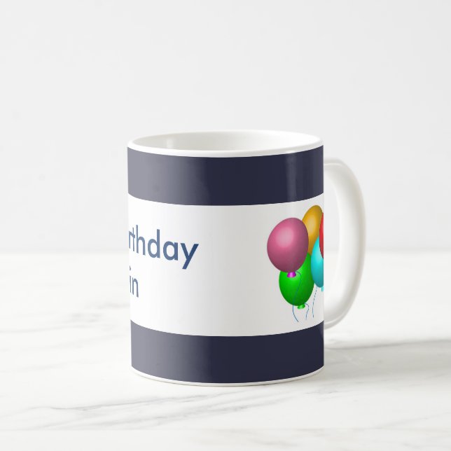 Mug Ballons d'anniversaire customisés (Devant droit)