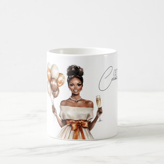 Mug Ballons de célébration Femme Noire   (Centre)