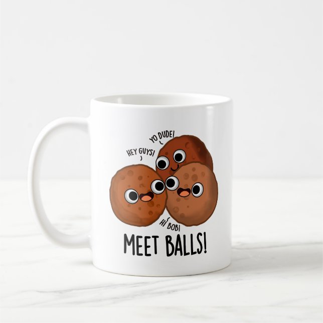 Mug Ballons de rencontre Drôle Social Meatball Pun (Gauche)