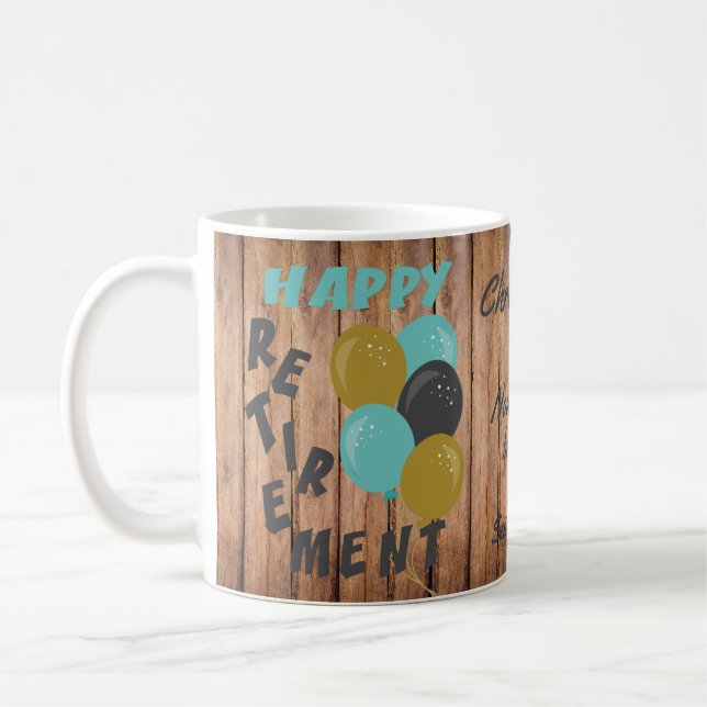Mug Ballons de retraite rustiques joyeux  (Gauche)