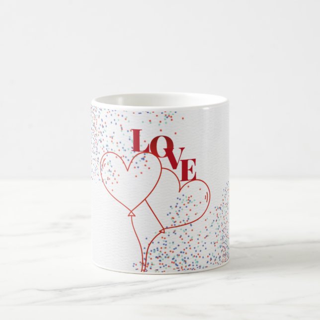 Mug Ballons en forme de cœur d'amour (Centre)