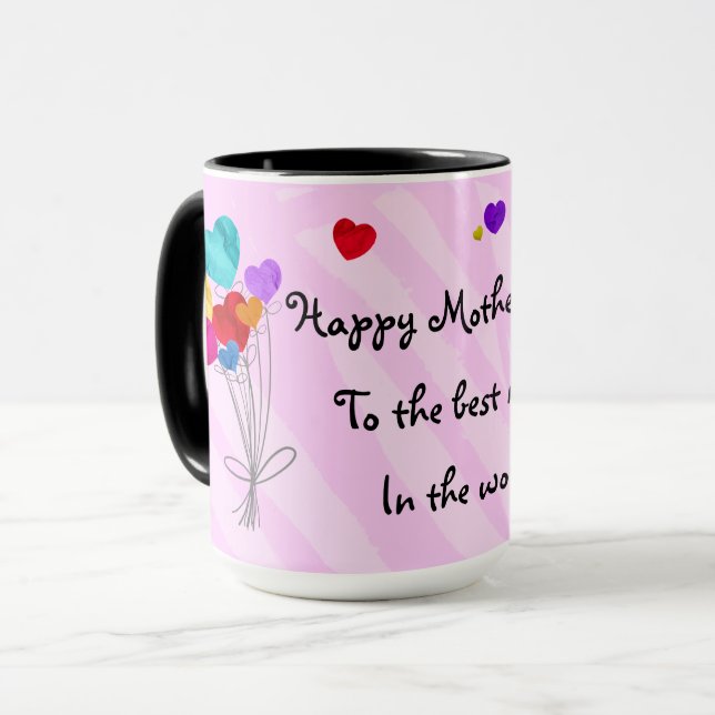 Mug Ballons en forme de cœur découpés dans du papier - (Devant gauche)