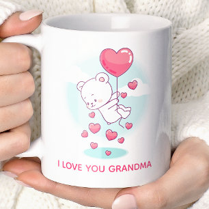Mug Ballons en forme de cœur en peluche personnalisés 