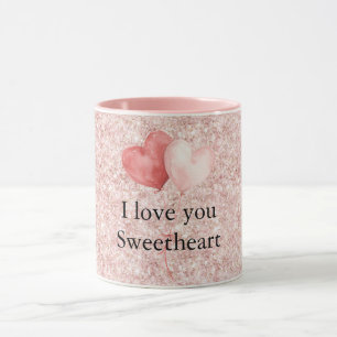 Mug Ballons en forme de cœur rose rouge Sweetheart sci