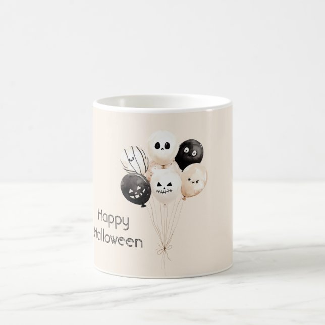 Mug Ballons Halloween Crème Noire (Centre)
