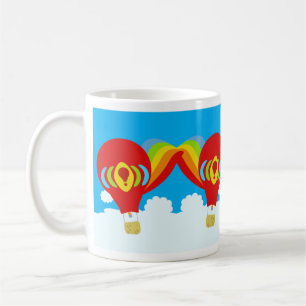 Mug Ballons rouges à air chaud mignon Motif coloré