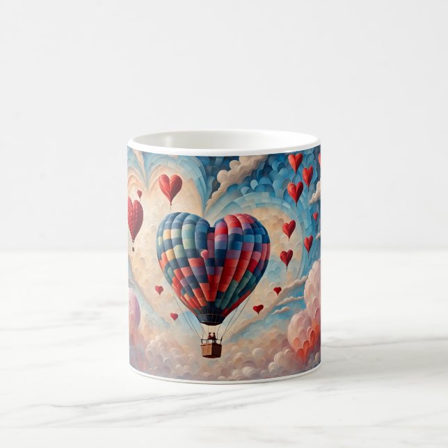 Mug Balloon à air chaud en forme de coeur (Centre)