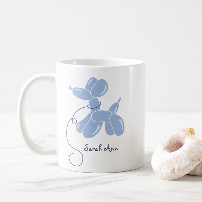 Mug Balloon Chien Nom Personnalisé Anniversaire (Avec donut)