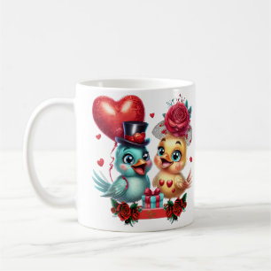 Mug Balloon de coeur et magie Rose : une romance plumé