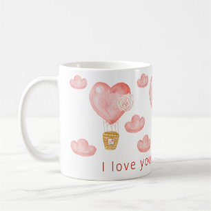 Mug Balloon de coeur Valentine personnalisée personnal