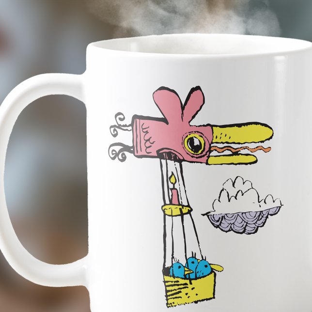 Mug Balloon rétro Wacky Bird Hot Air (Créateur téléchargé)