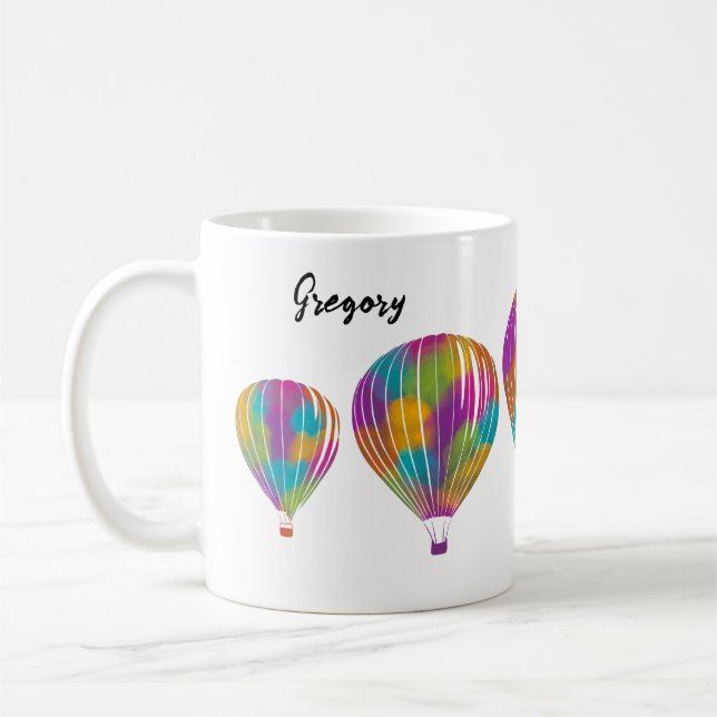 Mug Balloons à air chaud peints en arc-en-ciel personn (Gauche)
