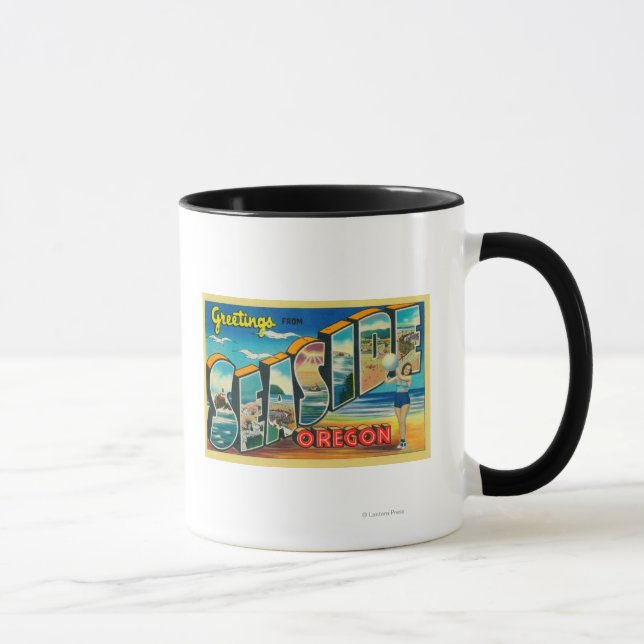 Mug Balnéaire, Oregon - Grandes Scènes Lettre (Droite)
