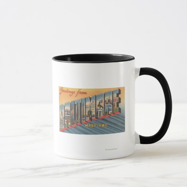 Mug Baltimore, Maryland - Scènes de grandes lettres 2 (Droite)