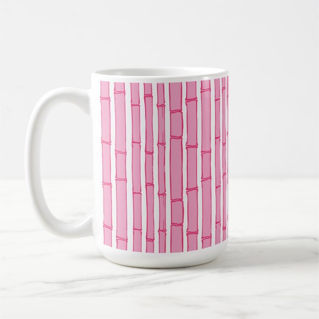 Mug Bambooey Rayure Bambou en Rose (Gauche)