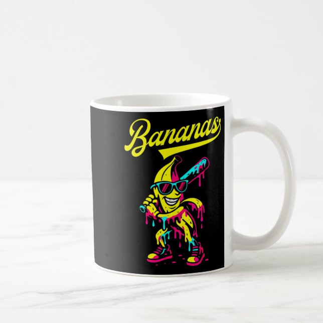 Mug Banana Retro Throwback Populaire Fruit Baseball (Droite)