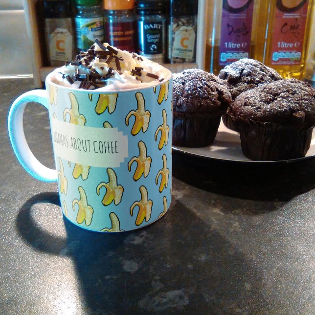 Mug Bananes A propos de café Sky Blue Arrière - plan B (Créateur téléchargé)