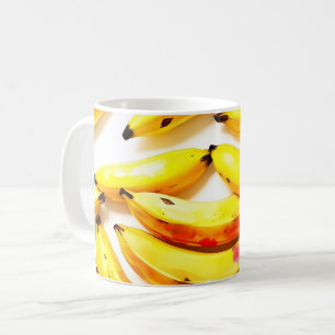Mug Bananes d'aquarelle en teintes douces avec blanc