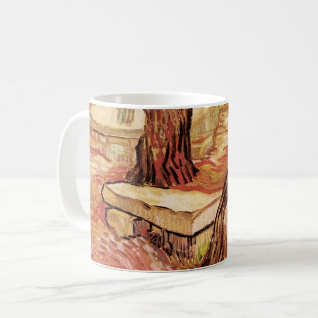 Mug Banc de pierre de Van Gogh dans le jardin, hôpital (Devant gauche)