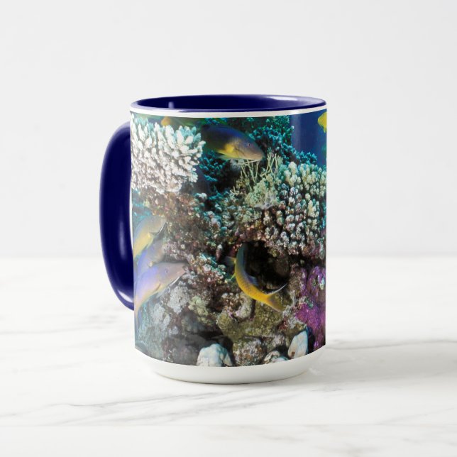 Mug Banc de rougets autour d'un petit corail (Devant gauche)