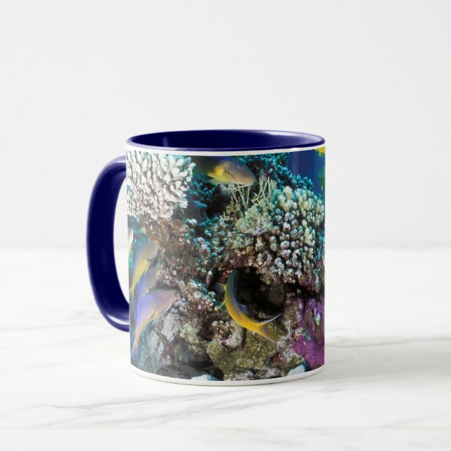 Mug Banc de rougets autour d'un petit corail (Devant gauche)