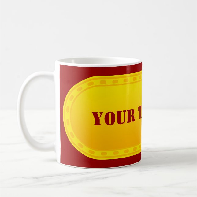 Mug BANDE BOUTON dégradé jaune + votre texte (Gauche)