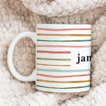 Mug Bande d'aquarelle personnalisée<br><div class="desc">Cette tasse festive est le compagnon idéal pour toutes les tasses douillettes de café,  thé et cacao ! Doté d'un jeu de couleurs de rayures d'aquarelle. Un grand cadeau et un décor festif année après année.</div>