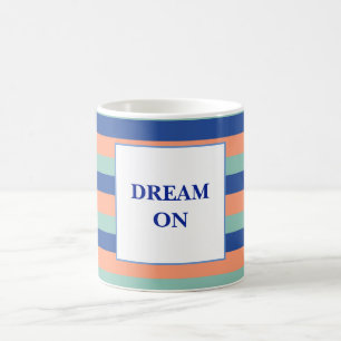 Mug Bande de texte orange et bleu