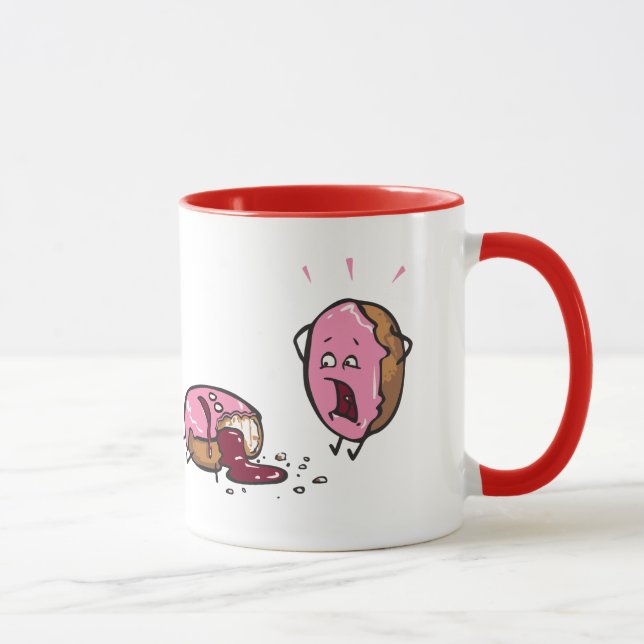 Mug Bande dessinée assassinée drôle de beignet (Droite)