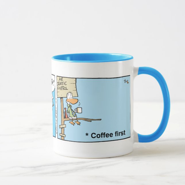 Mug Bande dessinée de café de contrôle du trafic (Droite)