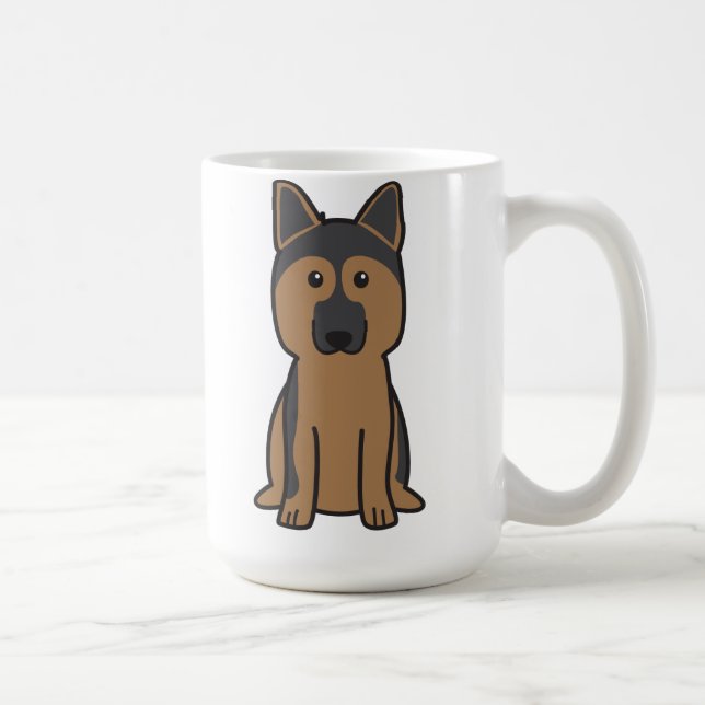 Mug Bande dessinée de chien de berger allemand (Droite)