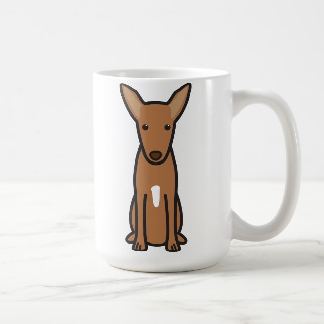 Mug Bande dessinée de chien de chasse de pharaon (Droite)