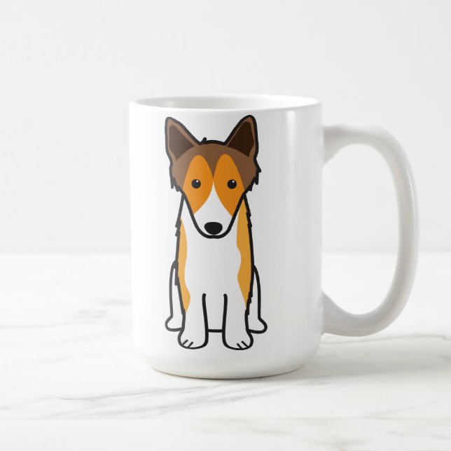 Mug Bande dessinée de chien de chien de berger de (Droite)