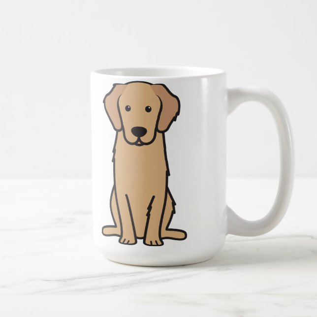 Mug Bande dessinée de chien de golden retriever (Droite)
