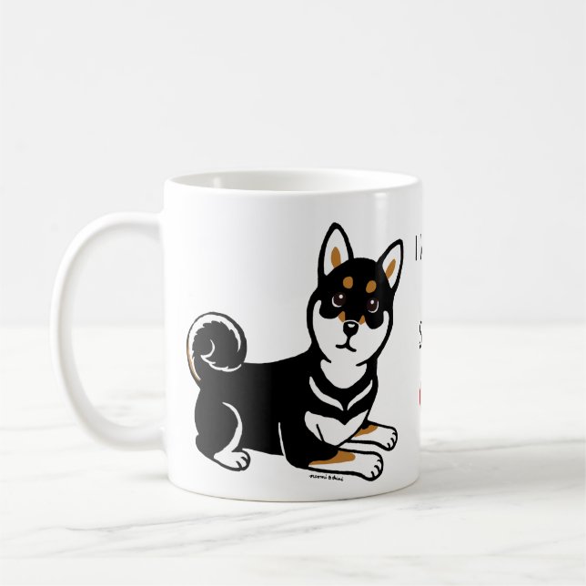 Mug Bande dessinée de chien de Kuro Shiba Inu (Gauche)