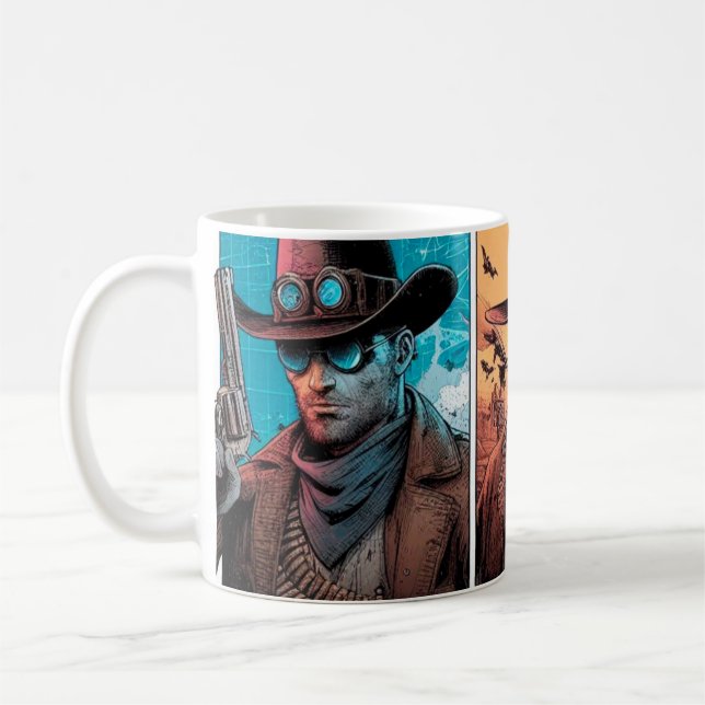 Mug bande dessinée de cowboys (Gauche)
