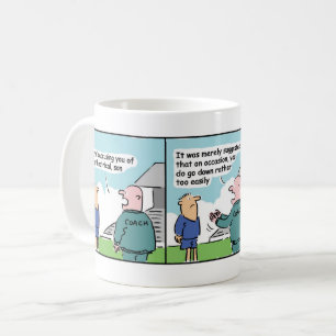 Mug Bande-dessinée de l'entraîneur et du joueur de foo