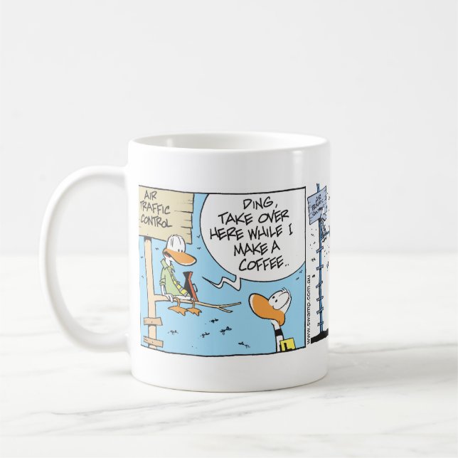 Mug Bande dessinée d'humour de café d'aviation (Gauche)