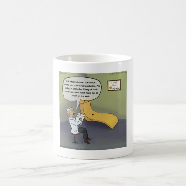 Mug Bande dessinée drôle d'araignée avec arachnophobie (Centre)